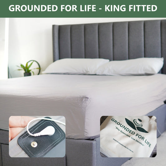 Grounding/Earthing Fitted Sheet - King Size (Grey)